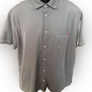 Tommy Bahama Islanzone Supima Men’s Charcoal Gray Button Down Shirt. Size Large